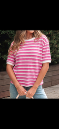 Pink Lemonade Stripe Tee 🍋🌸