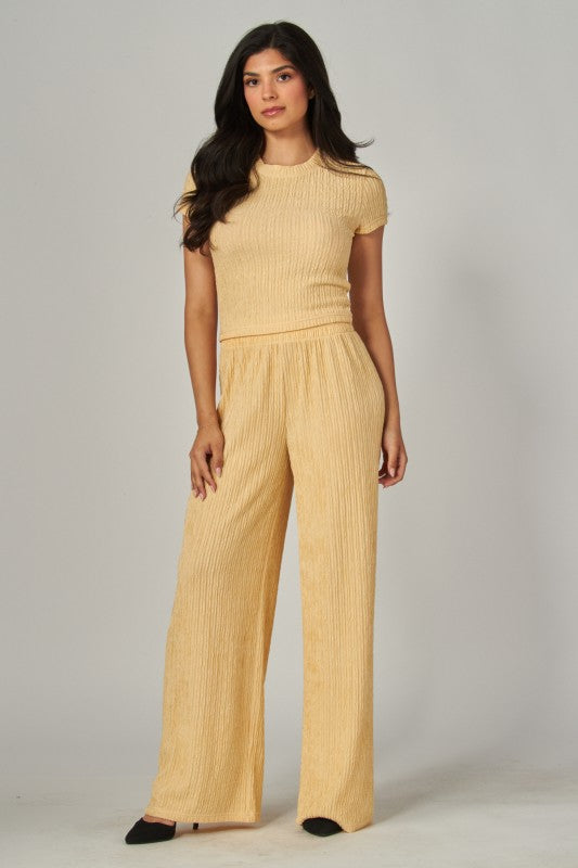 Buttery Yellow Crinkle Lounge Set