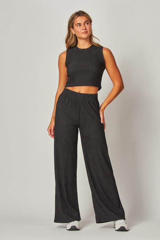 BLACK RIBBED LOUNGE SET 🖤